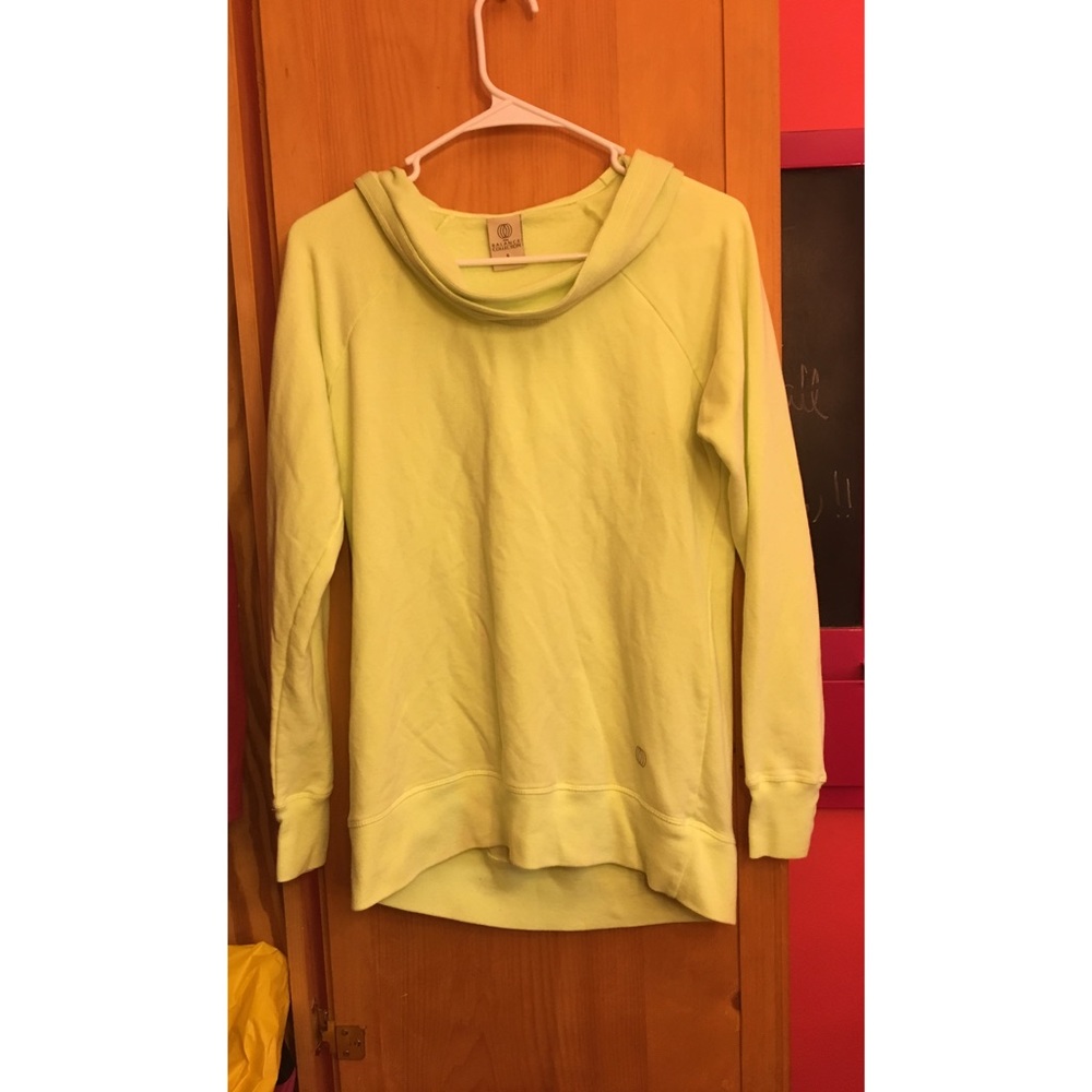 Cowl neck neon yellow hoodie!!